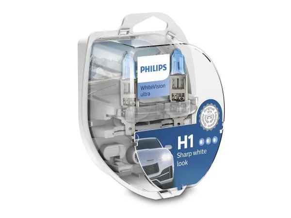 Philips H1 Leuchtmittel 12V 55W P14,5s WhiteVision Ultra DuoBox - 12258WVUSM
