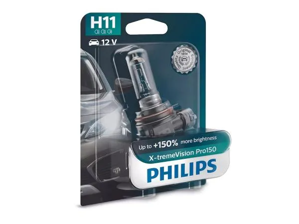 Philips H11 Leuchtmittel 12V 55W PGJ19-2 X-tremeVision Pro150 Blister - 12362XVPB1