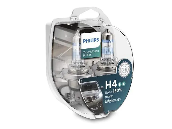 Philips H4 Leuchtmittel 12V 60/55W P43t-38 X-tremeVision Pro150 DuoBox - 12342XVPS2