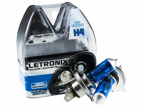 LETRONIX H4 12V 55/60W Halogen Leuchtmittel 8500K Xenon Gas Ultra White