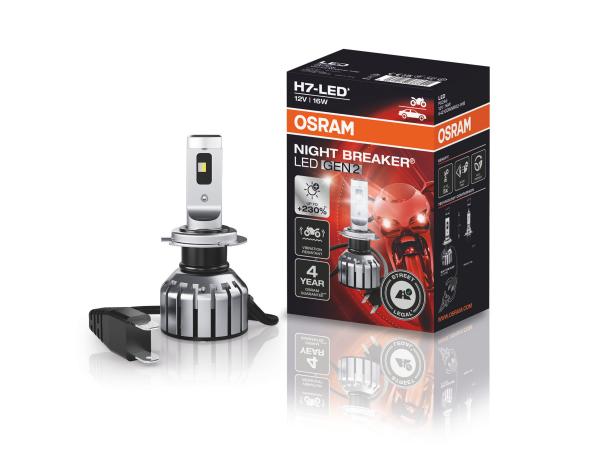 OSRAM LED Night Breaker GEN2 H7 Motorrad Abblendlicht +230% 12V - 64210DWNBG2-1HB